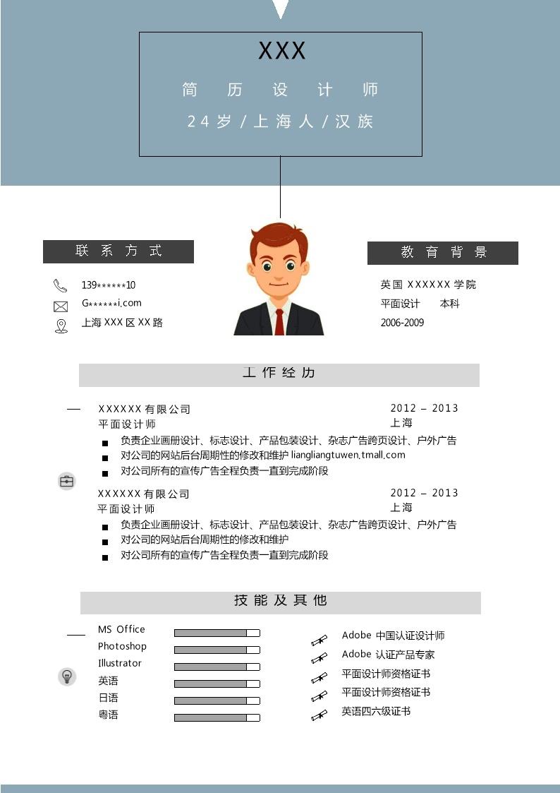 4797_网页设计平面设计类岗位求职简历模板  - 电子商务简历模板